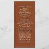 Strand zonsondergang romantische bruiloft programm programmakaart (Achterkant)