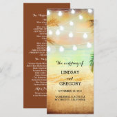 Strand zonsondergang romantische bruiloft programm programmakaart (Voorkant / Achterkant)