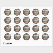 Strand Zonsondergang Romantische Zomer Bruiloft Ronde Sticker (Vel)