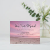 Strand Zonsondergang Roze Bewegend Aankondigingskaart (Staand voorkant)