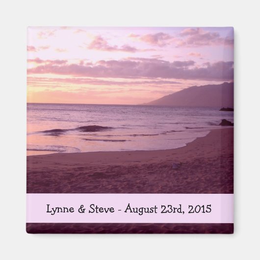 Strand Zonsondergang Save the Date Magneet (Voorkant)