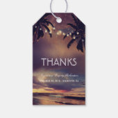 Strand Zonsondergang String Lights Palmen Bruiloft Cadeaulabel (Voorkant)