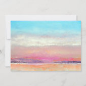 Strand Zonsondergang Thema Bruiloft Uitnodiging (Achterkant)