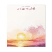 strand & zonsondergang thema "te doen lijst" notitieblok (Voorkant)