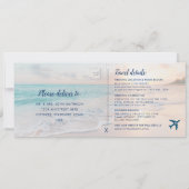 Strand Zonsondergang Trouw Instapkaart + RSVP Kaart (Achterkant)