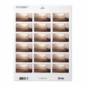 Strand Zonsondergang Trouwen, Plumeria Label (Full Sheet)
