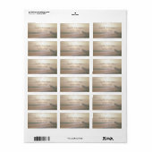 Strand Zonsondergang Trouwlabel Etiket (Full Sheet)