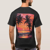 Strand zonsondergang Tshirts (Achterkant)
