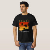 Strand zonsondergang vibes | Zomer Tropisch T-shir T-shirt (Voorkant volledig)