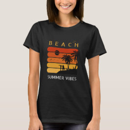 Strand zonsondergang vibes | Zomer Tropisch T-shir T-shirt
