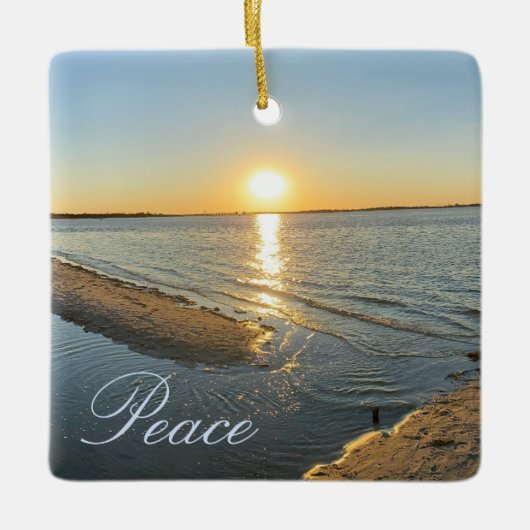 Strand Zonsondergang Vrede Ornament Bord (Voorkant)