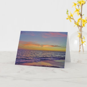 Strand Zonsondergang Wenskaart Kaart