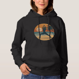 Strand Zonsondergang Yoga Silhouet | Kust Yogi Lev Hoodie