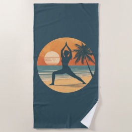 Strand Zonsondergang Yoga Silhouet | Kust Yogi Lev Strandlaken