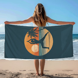 Strand Zonsondergang Yoga Silhouet | Kust Yogi Lev Strandlaken