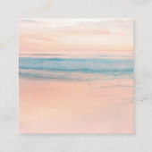Strand Zonsondergang Zee Bruiloft Scan Code RSVP Informatiekaartje (Achterkant)