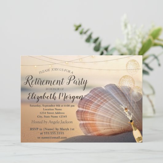 Strand Zonsondergang Zeeschelp, Ballonnen, Wijnpen Kaart (Staand voorkant)