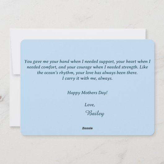 Strand zonsopgang met moeder & kind Flat Kaart (Achterkant)