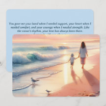 Strand Zonsopgang met moeder & Kind Plat Kaart