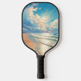 Strand Zonsopgang met TCT Logo Pickleball Paddle
