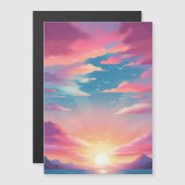 "Strand Zonsopgang: Pastel illustratie uitnodiging Magnetische Uitnodiging (Voorkant / Achterkant)