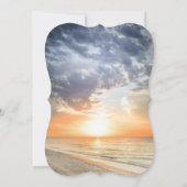 Strand Zonsopgang Slingerlicht Save The Date (Achterkant)