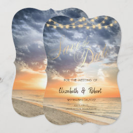 Strand Zonsopgang Slingerlicht Save The Date