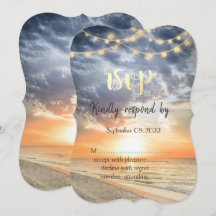 Strand zonsopgang slingerlicht schelp RSVP  