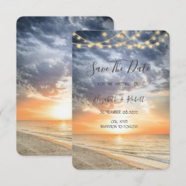 Strand Zonsopgang Slingerlichten  Sla de datum op Save The Date