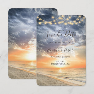 Strand Zonsopgang Slingerlichten  Sla de datum op Save The Date