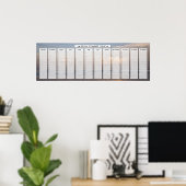 Strand Zonsopgang Verjaardagskalender Poster (Thuiskantoor)