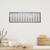 Strand Zonsopgang Verjaardagskalender Poster (Keuken)