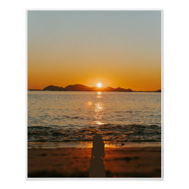 Strand Zonsopgang Zonsondergang Oceaan Golven Perfect Poster