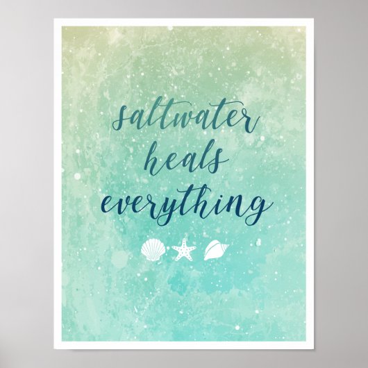 Strand | Zout water geneest alles Poster (Voorkant)