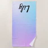 Strand Zwembad Ombre Blauwe Handdoek Meisje (Voorkant)