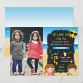 Strand Zwembad Verjaardagsfeest Tweeling Broers Br Kaart (Voorkant / Achterkant)