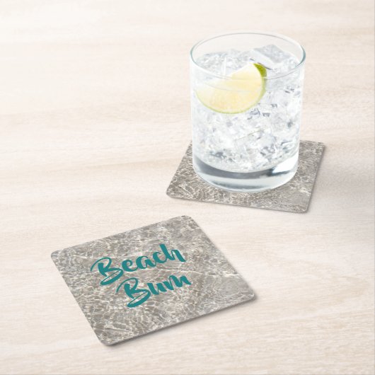 Strand zwerver water strand zand kartonnen onderzetters (Insitu)