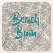 Strand zwerver water strand zand kartonnen onderzetters (Voorkant)