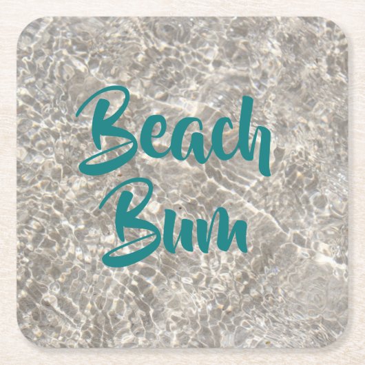 Strand zwerver water strand zand kartonnen onderzetters (Voorkant)