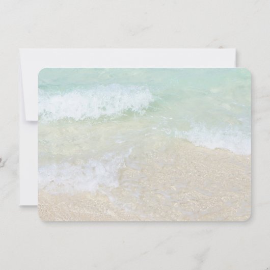 Strandachtergrond We zijn getrouwd uitnodiging (Achterkant)