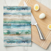 Strandachtige abstracte, alcoholische inktstrepen theedoek (Quarter Fold)