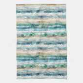 Strandachtige abstracte, alcoholische inktstrepen theedoek (Verticaal)