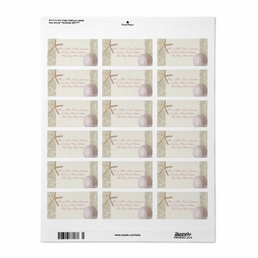  strandadres etiket (Full Sheet)