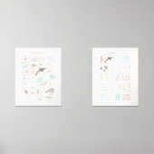 Strandalfabet en cijfers Wall Art Muurkunst Sets (Voorkant)