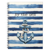Strandanker blauwe strepen notitieboek (Voorkant)