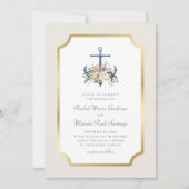 Strandanker nautische bruiloft kaart (Voorkant)