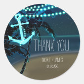 Strandanker & Palmbomen Trouwplezier Stickers (Voorkant)