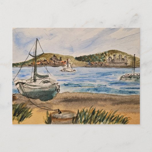 Strandansichtkaart Briefkaart (Voorkant)