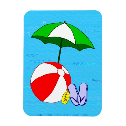 Strandbal Pool Umbrella Flexi Magnet Magneet (Verticaal)