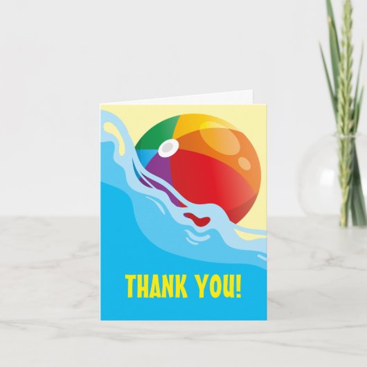 Strandbal Verjaardagsfeestje Bedankt (Voorkant)